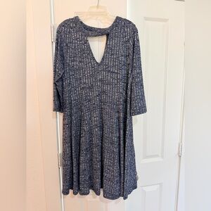 torrid Navy Heathered Keyhole Swing Dress